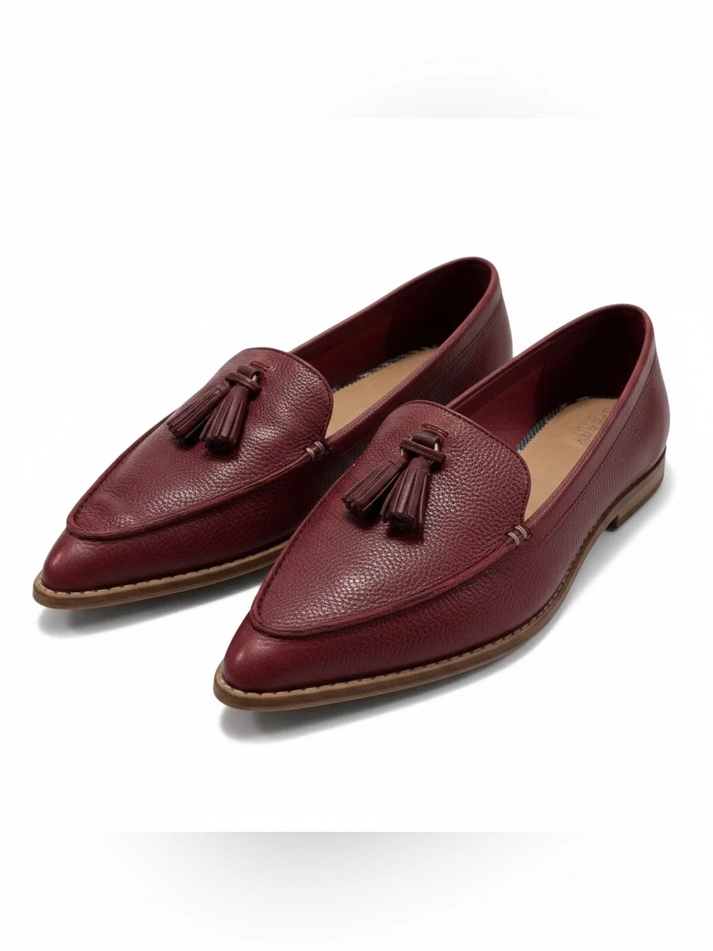 Sperry Saybrook Tassel Loafers Burgundy Leather Pointed Toe EUC Size 11